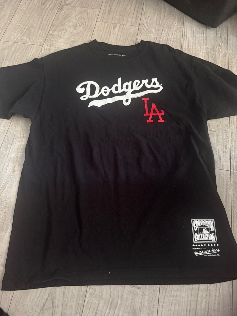 Mitchell & Ness Black LA Dodgers Tee Cooperstown Collection